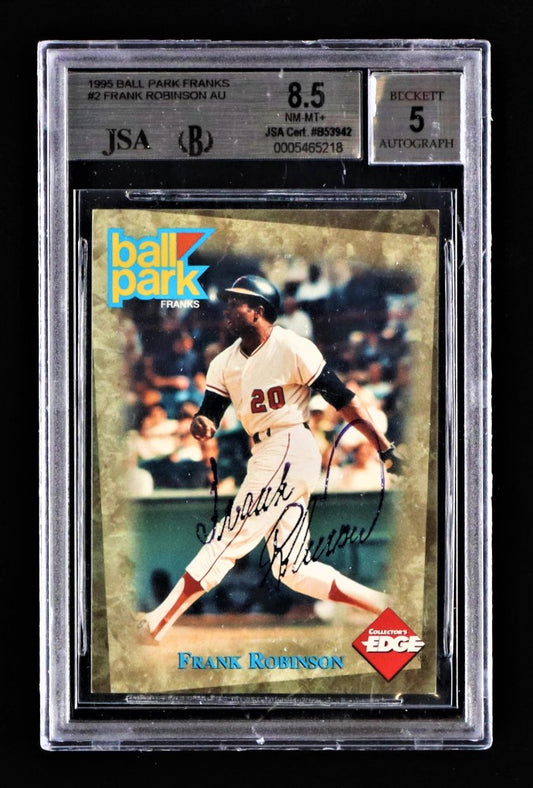 Frank Robinson 1995 Ball Park Franks #2 AU (BGS 8.5)