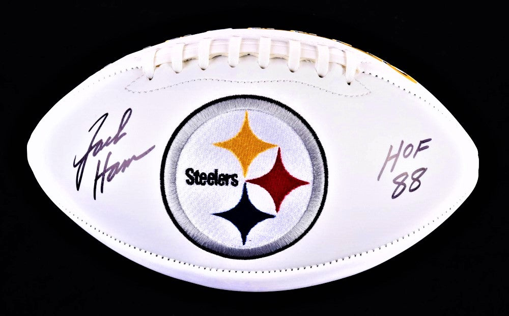 Jack Ham Signed Steelers Logo Football Inscribed "HOF 88" (Beckett)