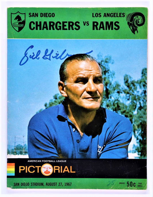 Sid Gillman Signed 1967 Chargers Program (Beckett)