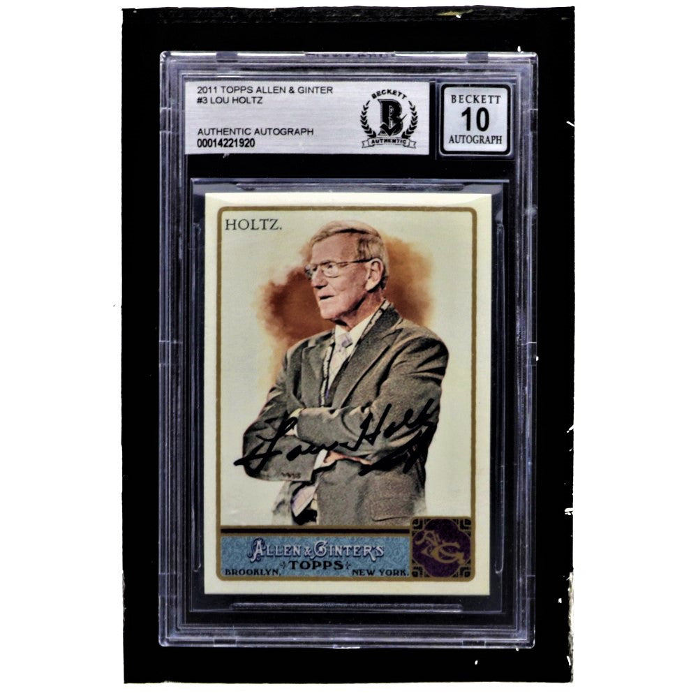 Lou Holtz Signed 2011 Topps Allen and Ginter #3 (BGS)