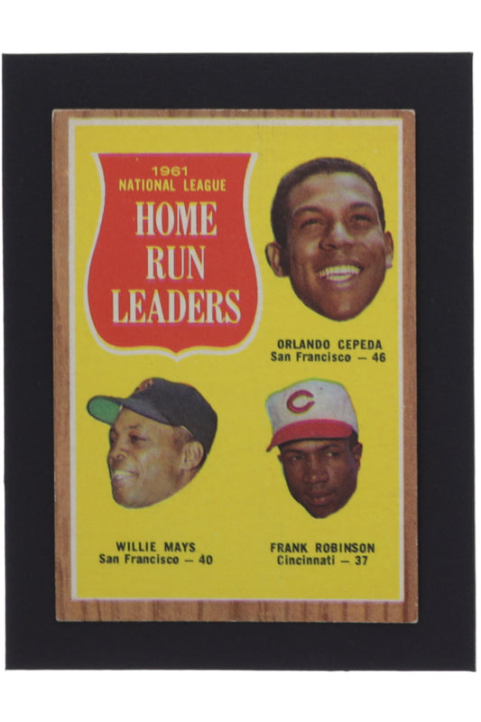 Orlando Cepeda / Willie Mays / Frank Robinson 1962 Topps #54 NL Home Run Leaders