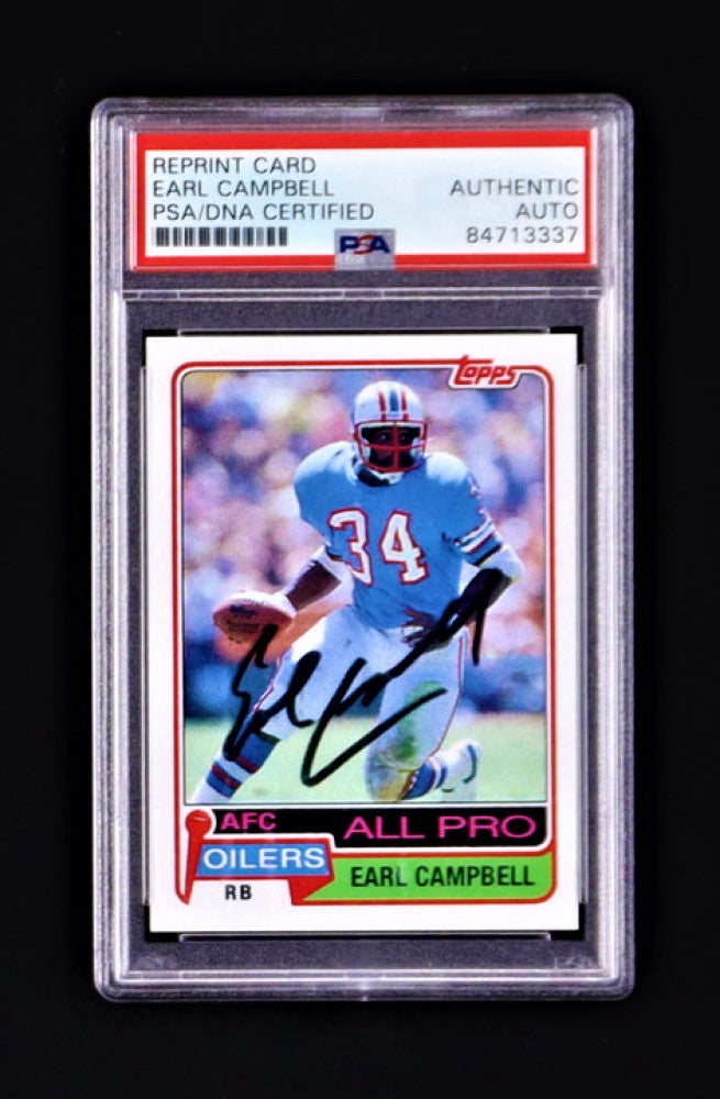 Earl Campbell Signed Trading Card (PSA)