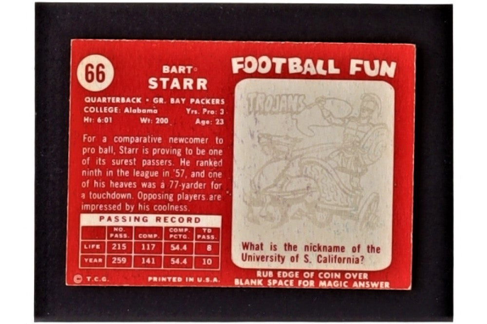 Bart Starr 1958 Topps #66