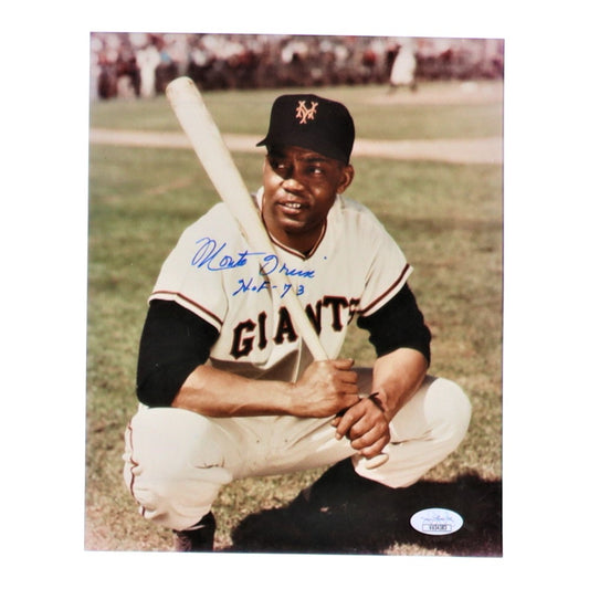 Monte Irvin Signed Giants 8x10 Photo Inscribed "HOF-73" (JSA)