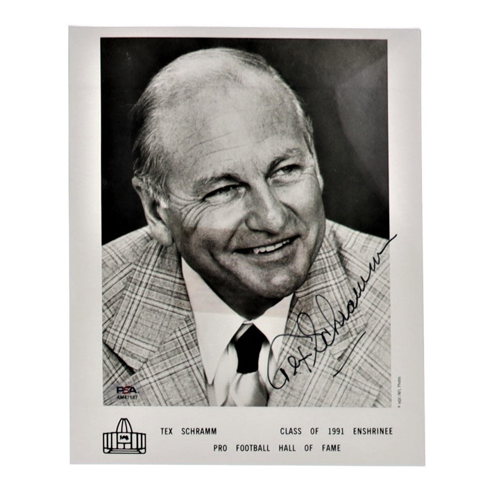 Tex Schramm Signed Cowboys 8x10 Photo (PSA)