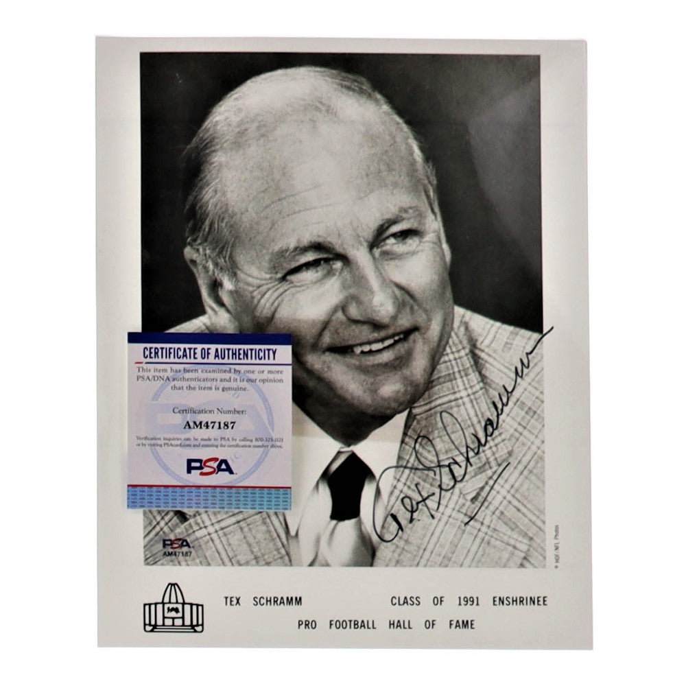 Tex Schramm Signed Cowboys 8x10 Photo (PSA)