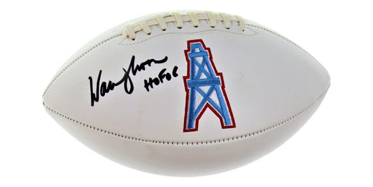 Warren Moon Signed Oilers Logo Football Inscribed "HOF 06" (Beckett)