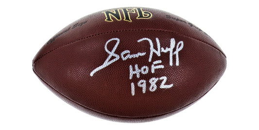 Sam Huff Signed NFL Football Inscribed "HOF 1982" (JSA)