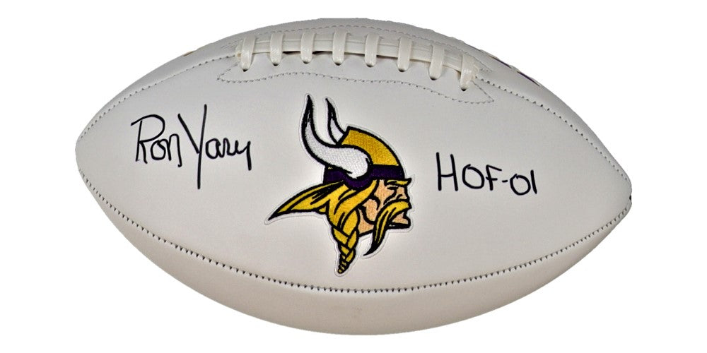 Ron Yary Signed Vikings Logo Football Inscribed "HOF-01" (Schwartz)