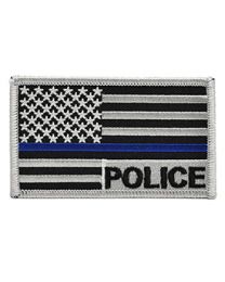 POLICE, BLUE LINE, FLAG  (3-3/8"x2")