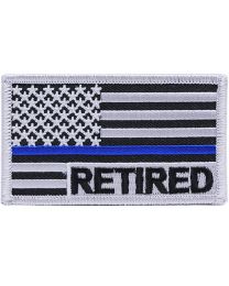 POLICE, BLUE LINE, FLAG RETIRED (3-3/8"x2")