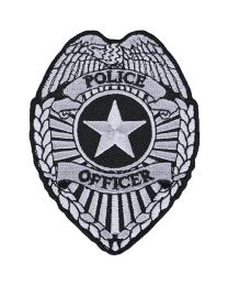 POLICE SHIELD (SLV/BLK) (3-5/8")