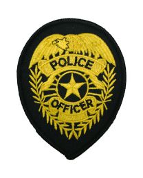 POLICE SHIELD (GLD/BLK) (3-3/4")