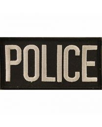 POLICE TAB (SLV/BLK) (4"x2")