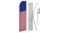 USA 50 Stars Super Flag & Pole Kit